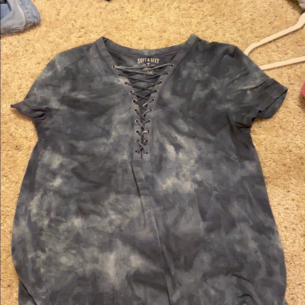 american eagle soft & sexy lace up top